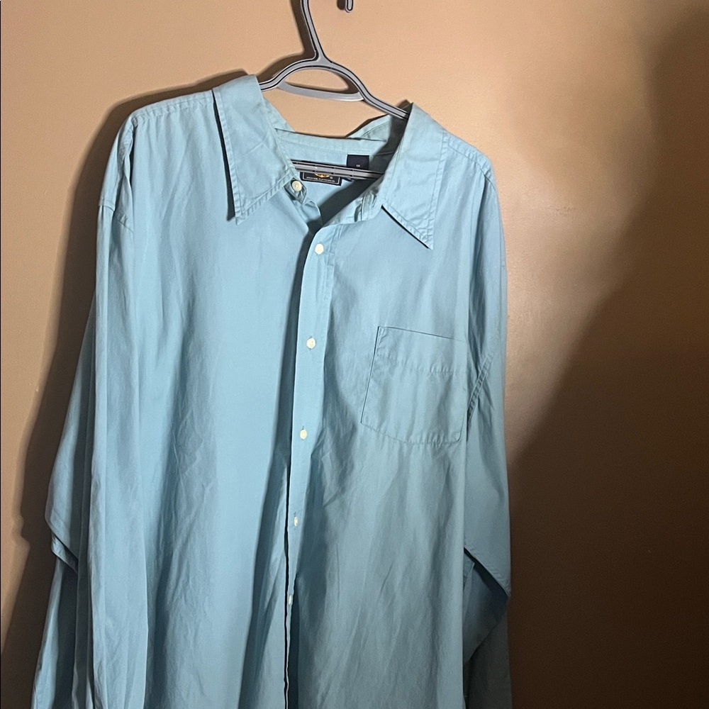 😄Pale blue long sleeve dress shirt big & tall